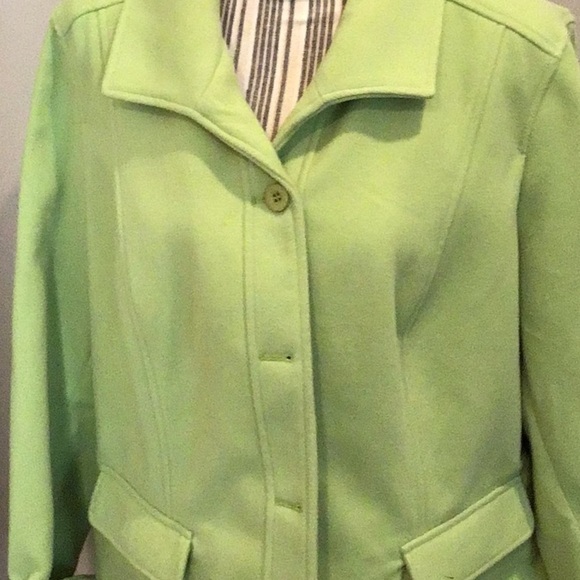 Chicos Green Pea Coat Size (3) XLarge 16 - Picture 2 of 5